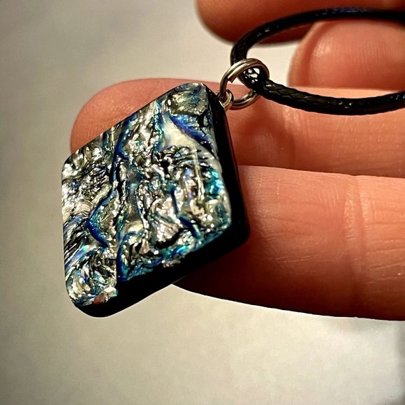 4 for $20 Sale- Sparkly Hand Crafted Dichroic Glass Pendant - Picture 5 of 7